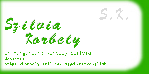 szilvia korbely business card